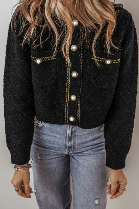 'Arabelle' Tweed Knit Sweater - Celes Fashion